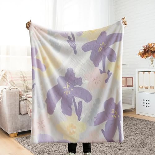 毛布 シングル ふわとろ毛布 掛け布団 シングル blanket for winter 紫黄柔色花 もふもふ とろふわ 冬布団 とろとろケット 車 丸洗い 速乾 寒さ対策 四季適用 静電防止
