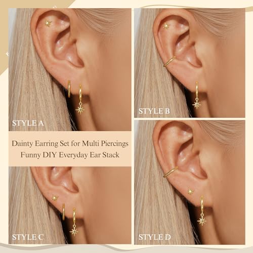 QUINBY-Gold-Earrings-Dangle-Set-For-Women14k-Dainty-Earring-Stacks-GoldHuggie-Dangle-Stacked-Earrings-PackCartilage-Earring-Sets-For-Multiple-PiercingGift-For-Women-MotherS-Day-Birthday QUINBY Gold Earrings Dangle Set For Women14k Dainty Earring Stacks GoldHuggie Dangle Stacked Earrings PackCartilage Earring Sets For Multiple PiercingGift For Women MotherS Day Birthday
