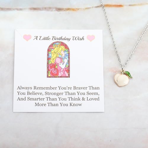 WUSUANED Peach Inspired Princess Birthday Gift Necklace - Peach Party Wish Necklace3