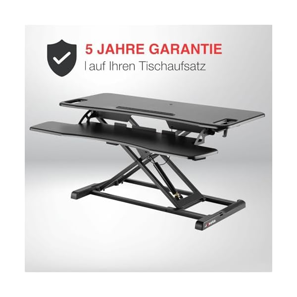 Exeta ergoX höhenverstellbares Stehpult in schwarz I Schreibtisch mit stufenloser Höhenverstellung I Stehpult ergonomisch höhenverstellbar mit hochwertiger Gasfeder I höhenverstellbarer Stehtisch – Bild 8
