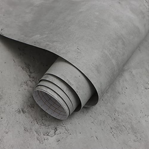 CiCiwind Tapete Betonoptik Selbstklebende Tapete 60CM×10M Vintage Grau...