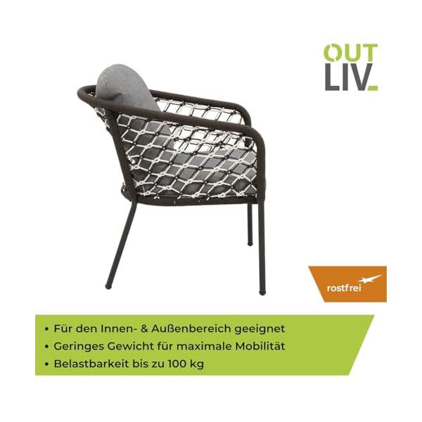 OUTLIV. Mali Gartenstuhl Aluminium Rope Anthrazit