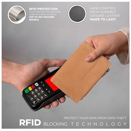Image of Oak Leathers Wallet For Women Full Grain Leather - Small RFID Coin Purse Credit Card & ID Holder for Ladies,Bifold Wallets for Teenager | Small