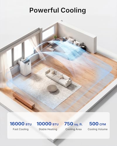 Image of 16,000 BTU Inverter Dual Hose Portable Air Conditioner for Rooms | 40 dB Operation and WiFi, App and Voice Control Support Convenient Everyday Use