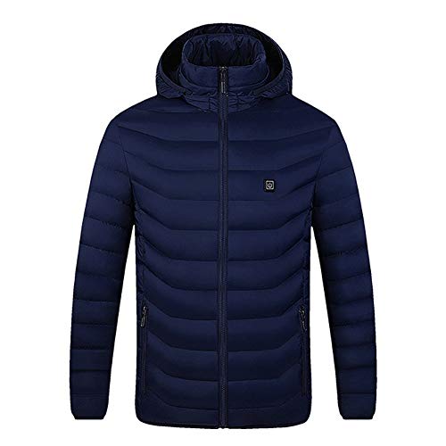 Veste chauffante électrique en duvet de coton bleu veste thermique 4XL