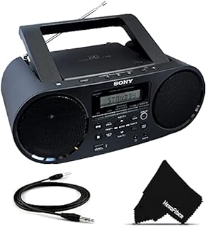 Sony Bluetooth NFC CD Player MP3 Boombox Combo Portable MEGA BASS Stereo| for Home Radio Use or at The Beach or Woods | Digital Radio AM/FM Tuner USB Playback Auxiliary Cable Cleaning Cloth