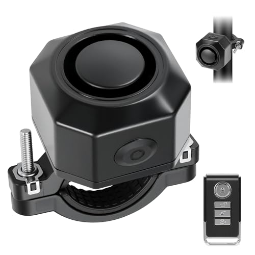 Alarme de Vélo Antivol Moto à Détection de Vibrations, avec Télécommande sans Fil 110 DB, Capteur Vibrations USB-C Wiederaufladbar E-Scooter Alarmanlage,...