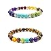 Produktbild 2 Stück Natural Tiger Eye Stone Reiki Healing Yoga Armband 7 Reiki Chakra Stretch Armband