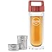 Produktbild Teatox Thermo-GO Bottle 330ml I to Go Teeflasche mit herausnehmbaren Siebeinsatz I doppel-wandige Thermosflasche mit Henkel I Heißgetränke, Smoothies & Wasser I für Hand- und Sporttaschen (Bambus)