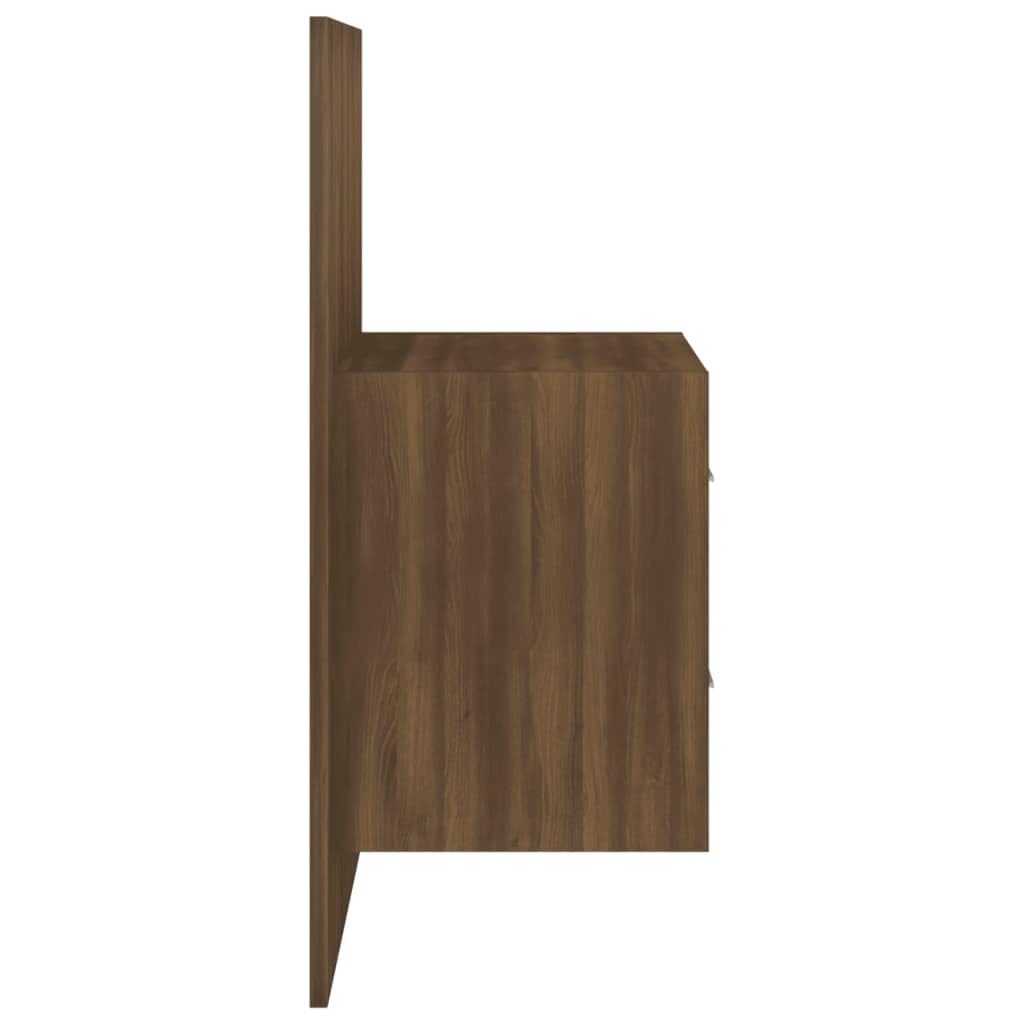 Comodino a Muro Rovere Marrone in Legno Multistrato per Soggiorno e Camera da Letto, Mobile Sospeso con Design Moderno e Facile da Pulire, Ideale per Ottimizzare Spazio