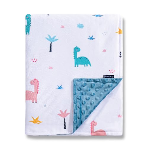 Image of QSTEHEML Baby Blanket Neutral,Super Soft Minky Blanket Unisex, Baby Gifts for Girls Boys,Double Layer with Dotted Backing, Newborn Blankets for Crib Stroller (Dinosaur, 50 * 60inch)