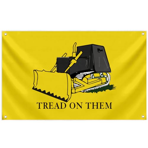 Tread On Them Flag 3x5 Ft Funny Flags with Brass Grommets for Bedroom Home Man Cave Decor Meme Flags for College Dorm Room Decoration