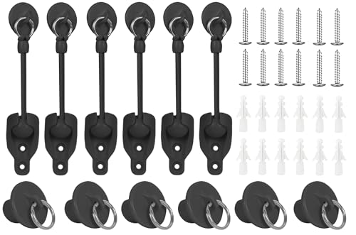 Seprochoo Coolaroo Replacement Part Roller Shade Hardware Bungee Kit and End Cap Tie Downs for Coolaroo Outdoor Roller Shade (3 Black)