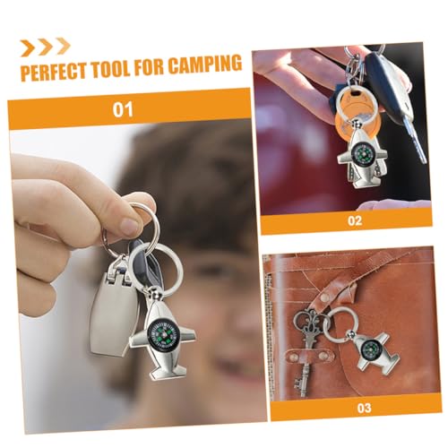 4 piezas llavero brújula mini portátil para camping miniatura 7