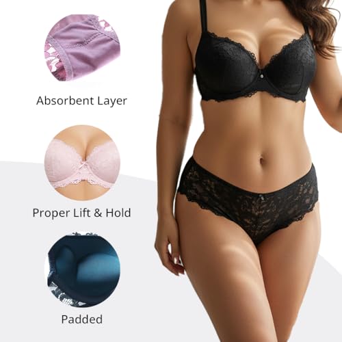 Image of Women's Floral Lace Lingerie Set | Bra and Panty Set | Lace Teddy Strap Babydoll Bodysuit Bra Panty Lingerie | Bikini Lingerie Babydoll Set for Honeymoon Couple Special Wedding Night