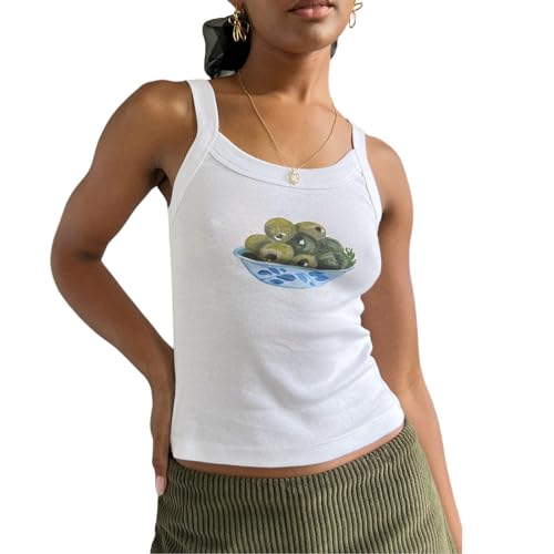 Women Vintage Graphic Tank Tops Causal Sleeveless 90s Retro