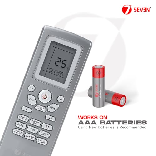 Image of 7SEVEN Compatible with Videocon AC Remote Control YT1F Model 176 Suitable for Split & Window 1 1.5 2 Ton Air Conditioner - Match Each Keys Exactly to Replicate Genuine Remote Function