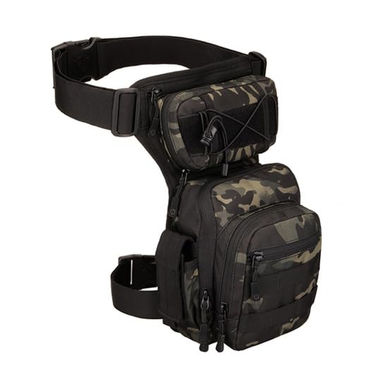Tactical Waist Leg Bag for Men Drop Thigh Pack Black Camo Military Packet Molle System for Motorcycle Sports Hiking Cycling Fishing 1000D Nylon Waterproof Bag Gifts for Men