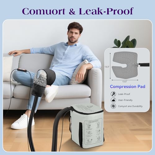 Image of Cold Therapy Machine with 6 Timer Settings & 3 Flow Speeds, Portable Ice Machine for Knee After Surgery - Leak-Resistant Circulating Unit for Knee, Shoulder, Hip, Ankle - Post-Op Pain Relief