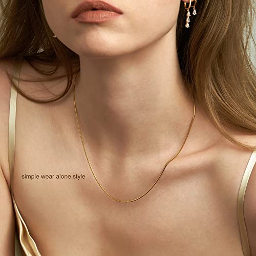 Image of Freekiss Layered Necklace Set for Women Stackable | Herringbone Snake Cuban Rope Chain, Dainty Choker, Layered Stackable, Non Tarnish, Hypoallergenic, Adjustable 14-18.5 inch