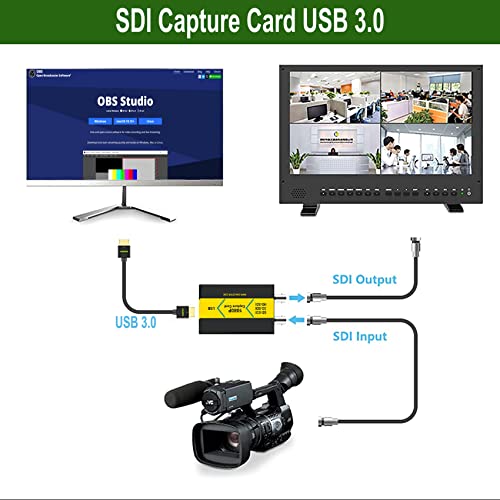 Placa de Captura SDI com Loopout, Placa de captura de vídeo 1080P SDI para USB 3.0, Placa de captura