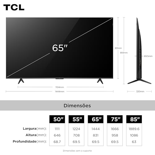 Smart TV TCL 65 Polegadas QLED 4K