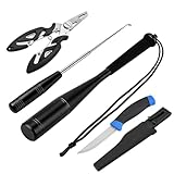 GBKDQQ Fishing Fischtöter, 4 Pcs Fischtöter Angelzange, Hakenlöser Totschläger, Angeln Zange, Angelmesser, Fischer Zubehör Geschenk für Herren Süß- und Salzwasserangeln