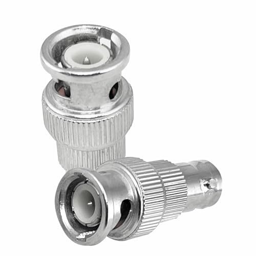 Image of MX BNC Connector with Fully Metal & Copper Plated having Golden Plated Pin RG58 Coaxial Cable Connectors (BNC Connector, BNC Male to Female Connector, Pack of 2)