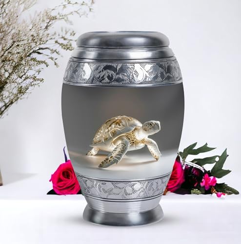 Image of Fantasy Turtle Urn for Human Ashes - Cremation Urn Human Ashes - Funeral Urns for Adult Women - Urns for Adult Female - (10 inch) Large