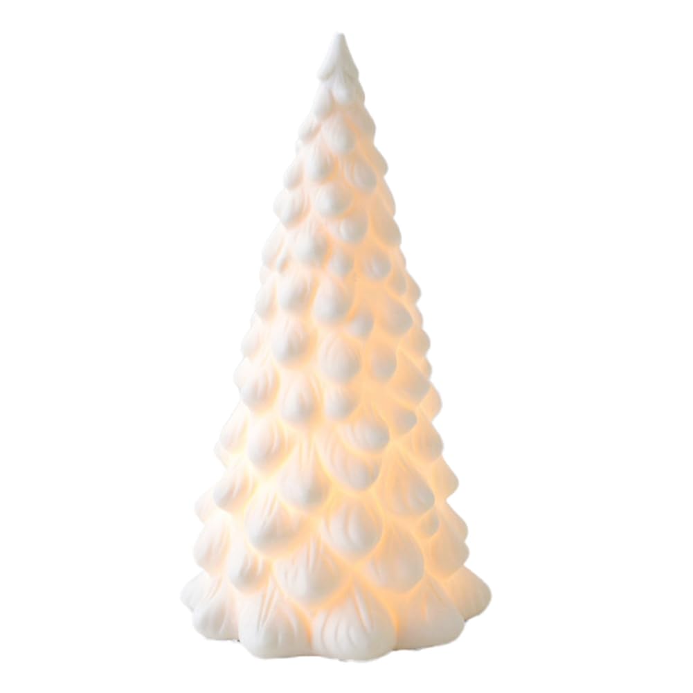 CTRLZS Ceramic Christmas Tree with Light, Vintage Porcelain Lighted Decor for Holiday B