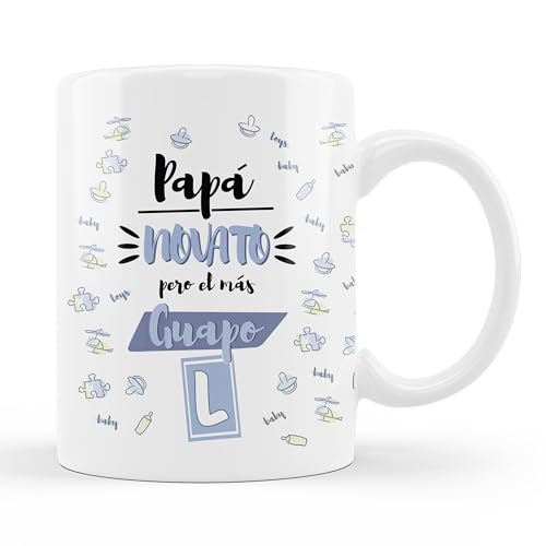 LINFORMAL Taza Padre Primerizo – Regalo Original para Hombre – Idea Especial Primer Día del Padre – Taza Papá (PAPA NOVATO)