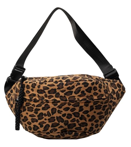 TAKONE Leo Tasche Damen – Modische Umhängetasche aus Nylon mit Leopardenmuster, Verstellbarem Gurt & Großem Fach – Für Freizeit, Shopping & Festival