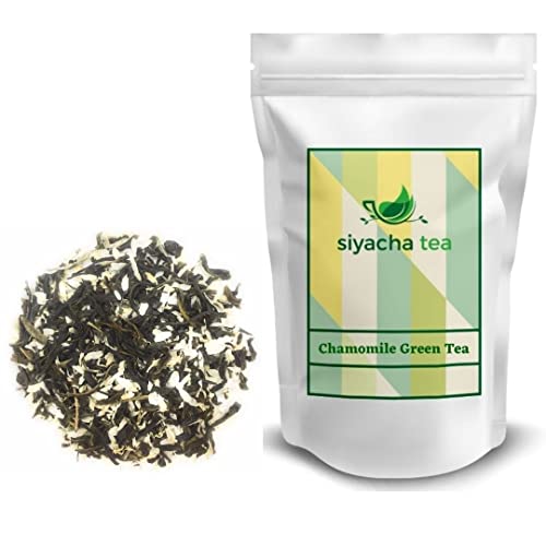 Image of Siyacha Tea Chamomile Green Tea, 100 Grams, Night Time Tisane, Bed Time Chai, Relieving Stress & Anxiety, Made with 100% Whole Leaf & Natural Chamomile Flowers, Makes 50 Cups (approx)