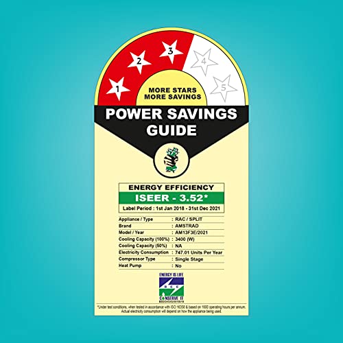 Image of Amstrad 1 Ton 3 Star Non-Inverter Split AC (Copper, AM13F3E, White)