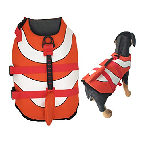 Olgaa Chaleco salvavidas para perros de verano con flotabilidad superior y asa de rescate para piscina o surf