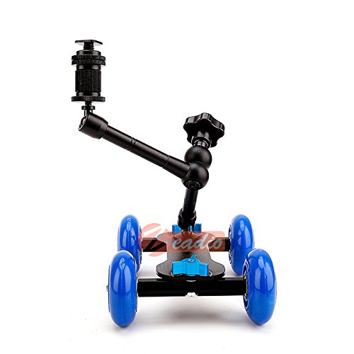 Zeadio Magic Arm Tabletop Portable Skater Dolly Rail Car Kits for all LCD Field Monitor Canon Nikon all Video DSLR Camera Rig - Image 4