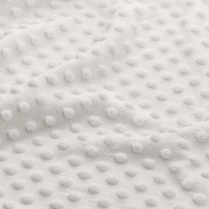 Textrend, Felpa de microfibra, Tejido Minky por metros, Tejido por metros en varios colores, Tejidos 1 x 1,60 m, Tejido por metros, patchwork (Blanco)