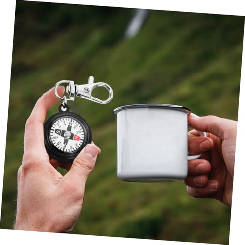 Brújula portátil de plástico con llavero pequeña para senderismo, brújula de bolsillo para exteriores, equipo de supervivencia para camping y hombres miniatura 5