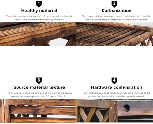 Wooden Outdoor Air Conditioner Privacy Screen & Cover - Windproof, Sunproof AC Unit Shield - Stylish & Durable Storage Shelf for Plants & Accessories