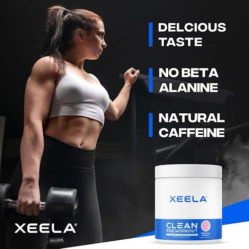 Image of XEELA Pre Workout - Clean & Tested - Jitter Free, Safe, and Natural - Increase Thermogenic Energy, Focus, and Endurance w /Creatine, Organic Caffeine, and Plant Based Citrulline (Tropical Punch)