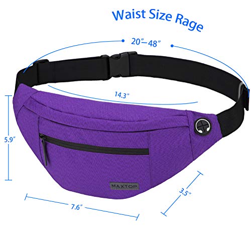 Image of MAXTOP Large Crossbody Fanny Pack with 4-Zipper Pockets,Gifts for Enjoy Sports Festival Workout Traveling Running Casual Hands-Free Wallets Waist Pack Phone Bag Carrying All Phones