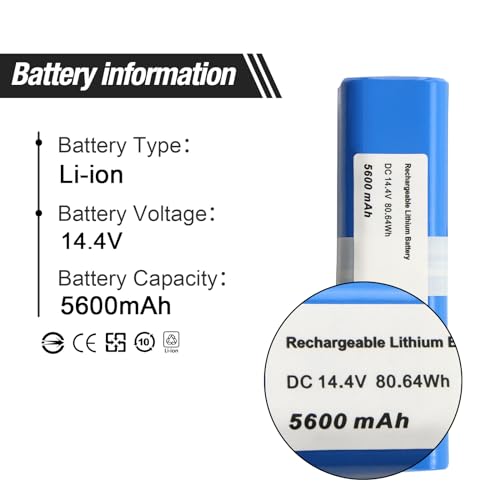ZTHY New Vacuum Battery for Laresar L6 Pro, VIOMI S9, Ultenic T10 14.4V 5600mAh