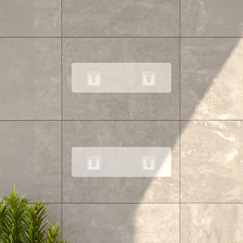 Deconox 2'li Set Siyah Yapışkanlı Banyo Duş Rafı - 27x12 cm Matkapsız Montaj Şampuanlık ve Mutfak Baharatlık Organizeri