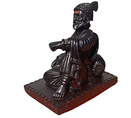 Image of Stone Chhatrapati aji The Legend of Maharashtra Statue Black, 1 Piece