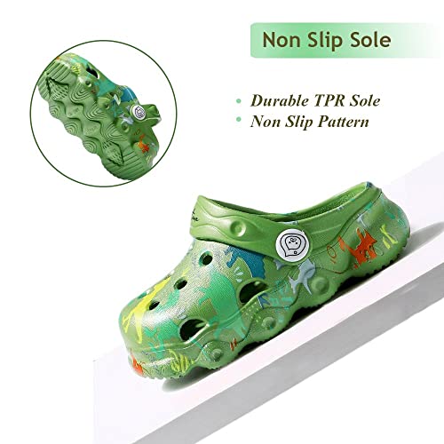 Image of Kids Clogs Boys Girls Toddler Dinosaur Slip on Slide Garden Shoes Cartoon Beach Pool Kids Clog Sandals Slippers Water Clogs