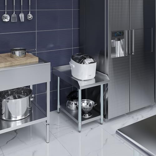 Image of AmGood Stainless Steel Equipment Stand - Heavy Duty, Commercial Grade, with Undershelf, NSF Certified (30 inch Width x 18 inch Length)