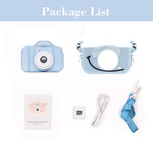 Kids Digital Camera, Girls Birthday Toy Gifts for 4-13-Year-Old Children, Dual Lens 20.0MP Toddler Cameras, Child Camcorder Video Recorder 1080P IPS 2.0 Inch with 32G TF Card, Cow Soft Silicone Case