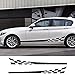 Adesivo per auto Auto a scacchi a strisce lunghe Adesivo per lo styling Pellicola laterale per il corpo Decalcomania in vinile Decorazione per auto Accessori per la messa a punto 2PCS   Laser