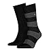 Produktbild Tommy Hilfiger Herrensocken Doppelpack Uni/Ringel schwarz Größe 43-46