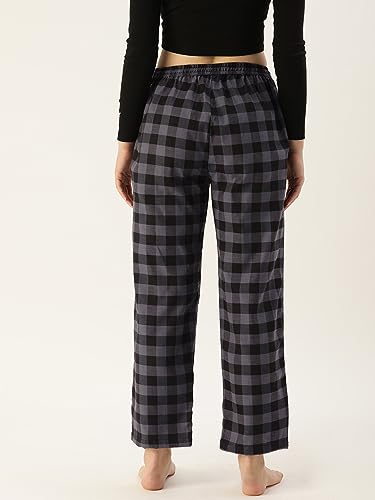 Image of KRYPTIC Women's 100% Pure Cotton Woven Pyjama | Mid Rise Relaxed Fit Full Length Nightwear Pant with Elasticated Drawstring Waistband & Side Pocket | Comfortable Lounge, Sleepwear & Casual Bottom Wear
